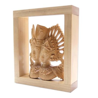 Alternate image for Hand Made Crocodile Wood Sculpture Balinese Dancing Duo