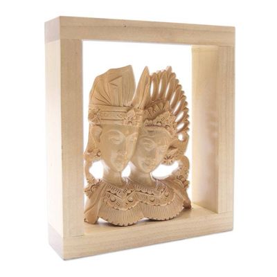 Alternate image for Hand Made Crocodile Wood Sculpture Balinese Dancing Duo