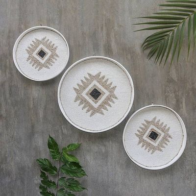 Primary image for Hand Beaded Bamboo Wall Art from Bali Set of 3 Charmed Circles