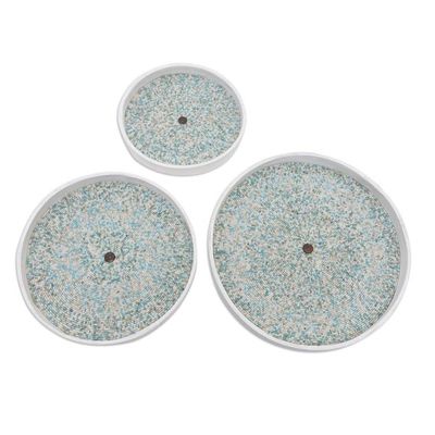 Alternate image for Hand Crafted Beaded Bamboo Wall Art Set of 3 Circles of Hope