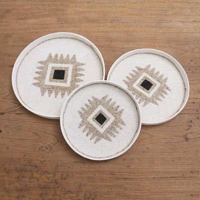 Alternate image for Hand Beaded Bamboo Wall Art from Bali Set of 3 Charmed Circles