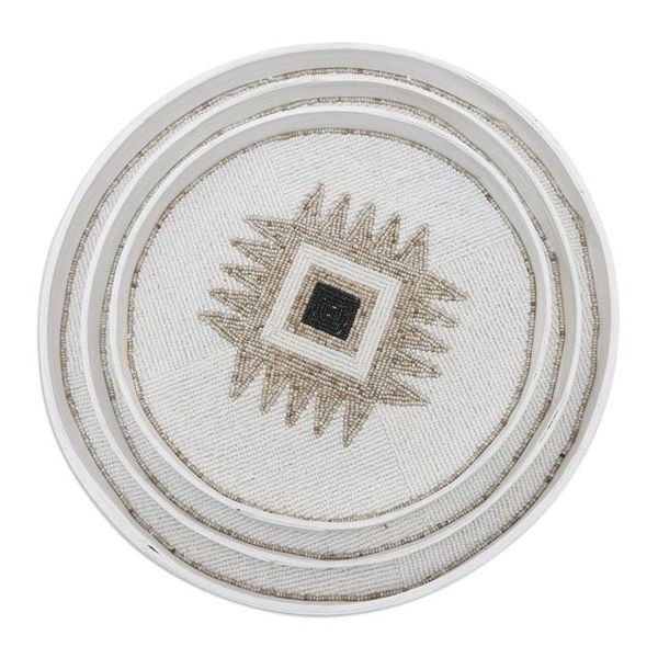 Alternate image for Hand Beaded Bamboo Wall Art from Bali Set of 3 Charmed Circles