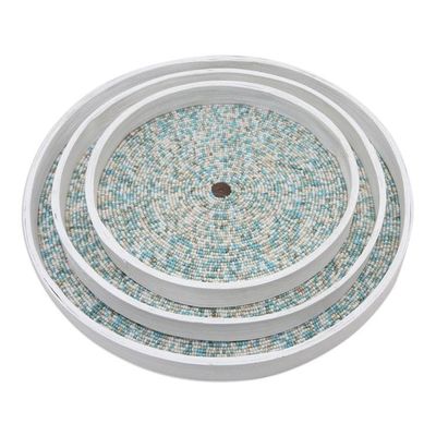 Alternate image for Hand Crafted Beaded Bamboo Wall Art Set of 3 Circles of Hope