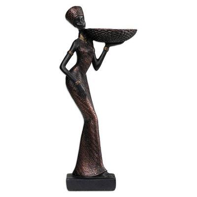 Alternate image for Handmade Rose Gold Resin Sculpture of an Ancient Servant Sacred Servant