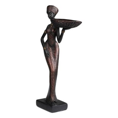 Alternate image for Handmade Rose Gold Resin Sculpture of an Ancient Servant Sacred Servant