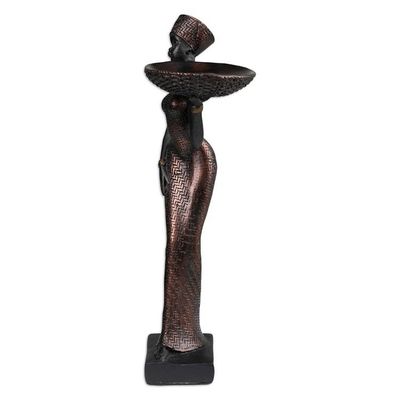 Alternate image for Handmade Rose Gold Resin Sculpture of an Ancient Servant Sacred Servant
