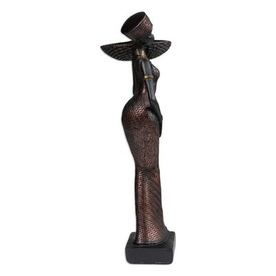 Alternate image for Handmade Rose Gold Resin Sculpture of an Ancient Servant Sacred Servant