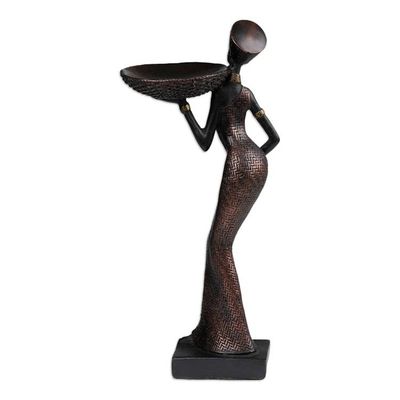 Alternate image for Handmade Rose Gold Resin Sculpture of an Ancient Servant Sacred Servant