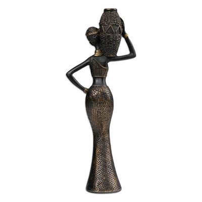 Alternate image for Folk Art Antique Finished Resin Sculpture of Javanese Woman Powerful Dame