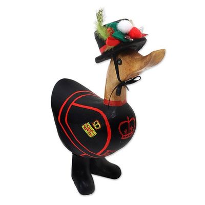 Alternate image for Bamboo Root and Teak Hand-Painted English Duck Figurine Yeomen Warder Duck