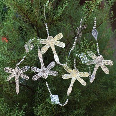 Alternate image for Aluminum Dragonfly-Themed Holiday Garland Set of 4 Gossamer Holiday