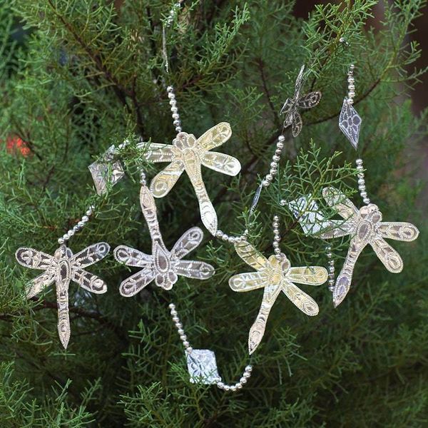 Alternate image for Aluminum Dragonfly-Themed Holiday Garland Set of 4 Gossamer Holiday