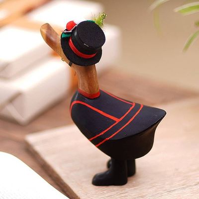 Alternate image for Bamboo Root and Teak Hand-Painted English Duck Figurine Yeomen Warder Duck