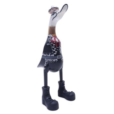 Alternate image for Bamboo and Teak Wood Duck Sculpture of Day of the Dead Duck of the Dead