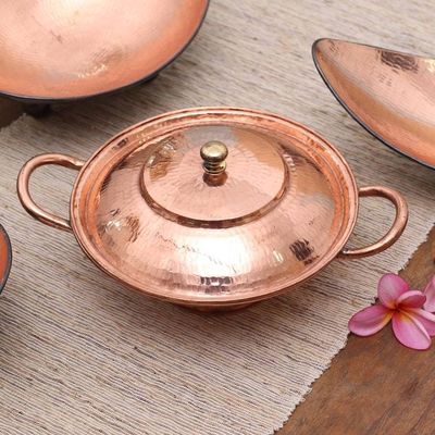 Primary image for Copper Serving Bowl with a Lid from Java Warm Glow