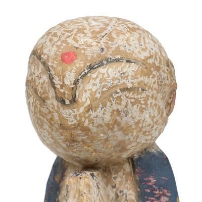 Alternate image for Hand-Carved and Hand-Painted Wood Sculpture of Monk Praying The Monk
