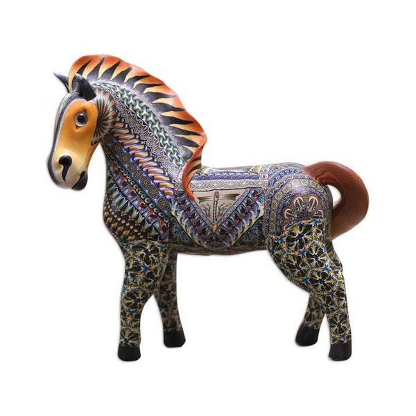 Alternate image for Handcrafted Polymer Clay Horse Sculpture 5.5 Inch Vibrant Horse