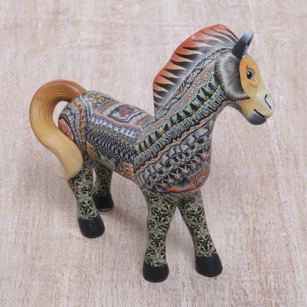 Alternate image for Handcrafted Polymer Clay Horse Sculpture 5.5 Inch Vibrant Horse