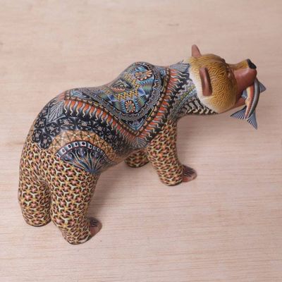 Alternate image for Colorful Polymer Clay Bear Sculpture 6 Inch from Bali Successful Grizzly