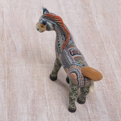 Alternate image for Handcrafted Polymer Clay Horse Sculpture 5.5 Inch Vibrant Horse