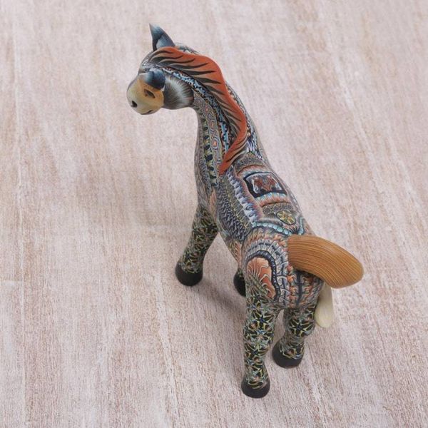 Alternate image for Handcrafted Polymer Clay Horse Sculpture 5.5 Inch Vibrant Horse