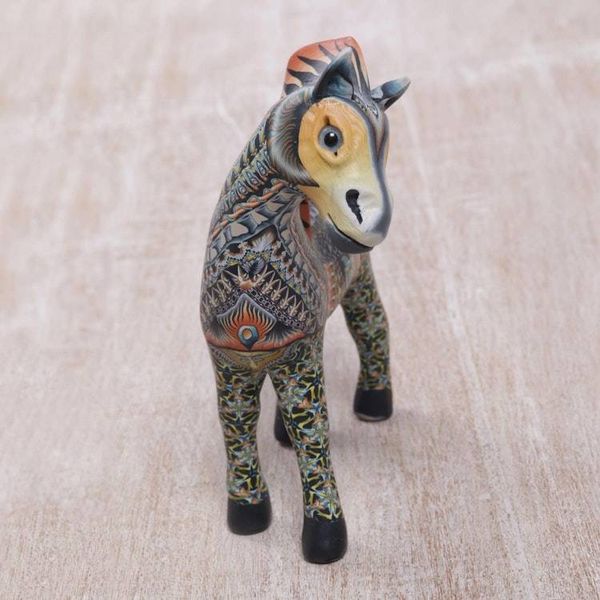 Alternate image for Handcrafted Polymer Clay Horse Sculpture 5.5 Inch Vibrant Horse