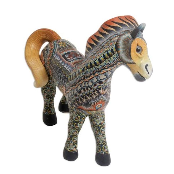 Alternate image for Handcrafted Polymer Clay Horse Sculpture 5.5 Inch Vibrant Horse
