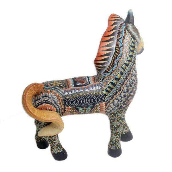 Alternate image for Handcrafted Polymer Clay Horse Sculpture 5.5 Inch Vibrant Horse