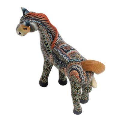 Alternate image for Handcrafted Polymer Clay Horse Sculpture 5.5 Inch Vibrant Horse