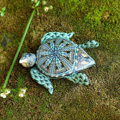 Alternate image for Polymer Clay Sea Turtle Sculpture 2.6 inch from Bali Vibrant Sea Turtle