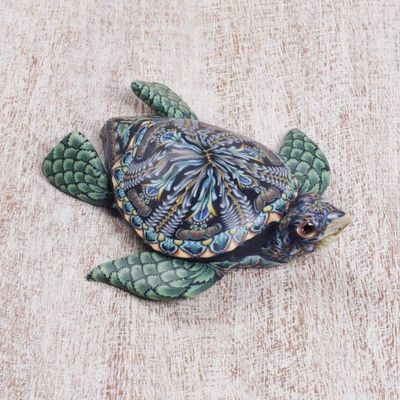 Alternate image for Polymer Clay Sea Turtle Sculpture 2.6 inch from Bali Vibrant Sea Turtle