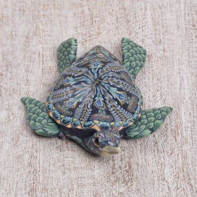 Alternate image for Polymer Clay Sea Turtle Sculpture 2.6 inch from Bali Vibrant Sea Turtle