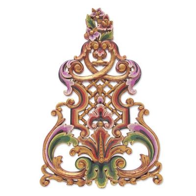 Alternate image for Handmade Traditional Suar Wood Wall Relief Panel from Bali Balinese Kayonan