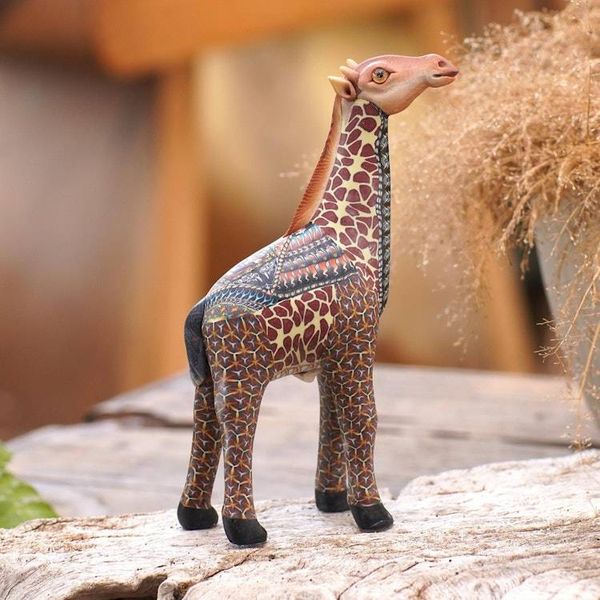 Alternate image for Handmade Polymer Clay Giraffe Sculpture 5 Inch from Bali Vibrant Giraffe