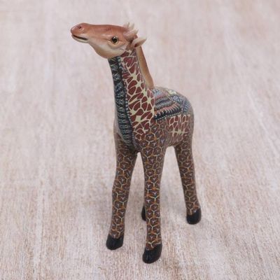 Alternate image for Handmade Polymer Clay Giraffe Sculpture 5 Inch from Bali Vibrant Giraffe