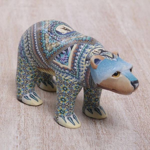 Alternate image for Handmade Polymer Clay Sculpture of a Polar Bear from Bali Mother Polar Bear