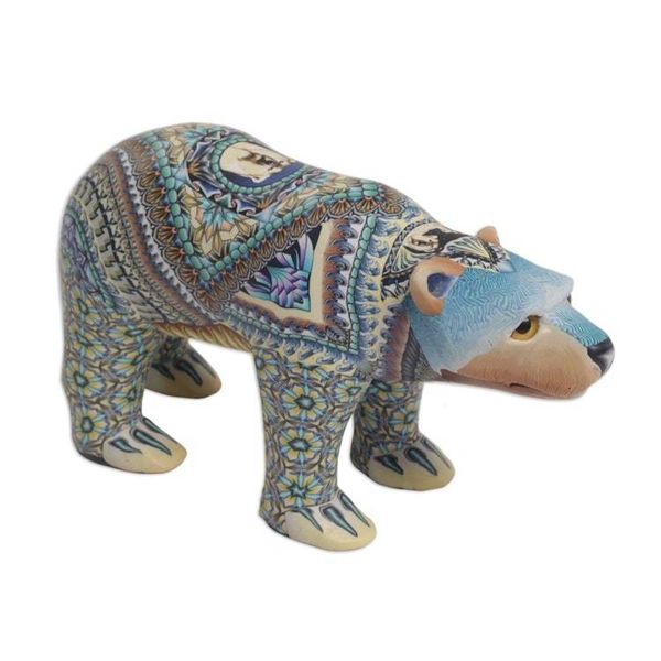 Alternate image for Handmade Polymer Clay Sculpture of a Polar Bear from Bali Mother Polar Bear