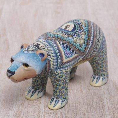 Alternate image for Handmade Polymer Clay Sculpture of a Polar Bear from Bali Mother Polar Bear