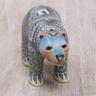 Alternate image for Handmade Polymer Clay Sculpture of a Polar Bear from Bali Mother Polar Bear