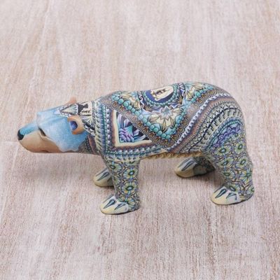 Alternate image for Handmade Polymer Clay Sculpture of a Polar Bear from Bali Mother Polar Bear