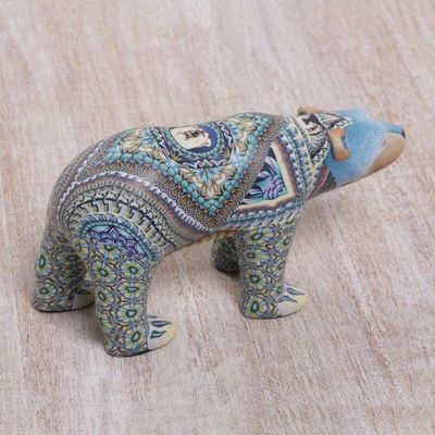 Alternate image for Handmade Polymer Clay Sculpture of a Polar Bear from Bali Mother Polar Bear
