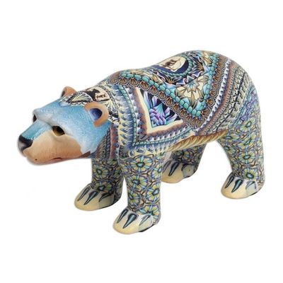 Alternate image for Handmade Polymer Clay Sculpture of a Polar Bear from Bali Mother Polar Bear