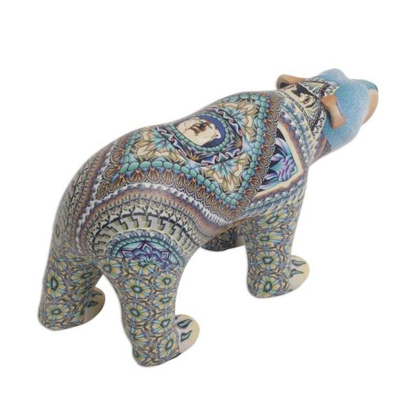 Alternate image for Handmade Polymer Clay Sculpture of a Polar Bear from Bali Mother Polar Bear
