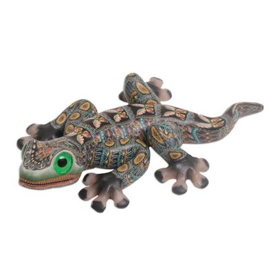 Alternate image for Handcrafted Polymer Clay Gecko Sculpture 5.5 Inch Lively Gecko
