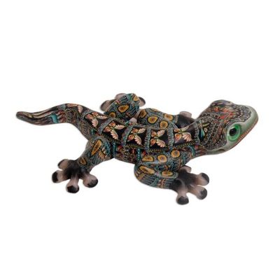 Alternate image for Handcrafted Polymer Clay Gecko Sculpture 5.5 Inch Lively Gecko
