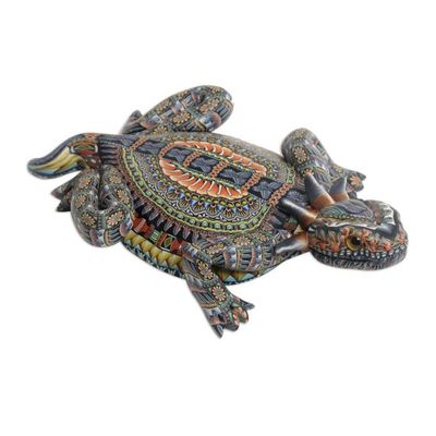 Alternate image for Handcrafted Polymer Clay Lizard Sculpture 6 Inch Horned Lizard