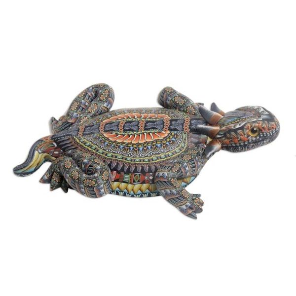 Alternate image for Handcrafted Polymer Clay Lizard Sculpture 6 Inch Horned Lizard