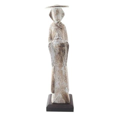 Alternate image for Hand Crafted Albesia Wood Figurative Sculpture Japanese Woman