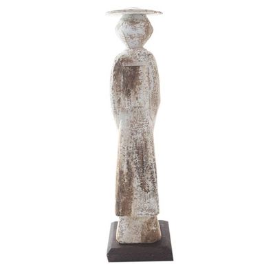 Alternate image for Hand Crafted Albesia Wood Figurative Sculpture Japanese Woman