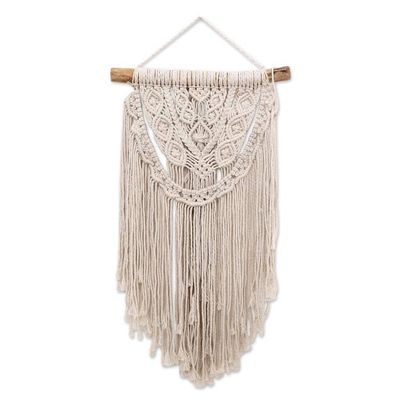 Alternate image for Handmade Cotton Wall Hanging with Fringe from Bali Tegalalang Knot